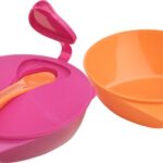 Tommee Tippee Explora Feeding Bowls + lid & spoon-oranje/roze