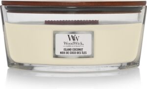 WoodWick Heartwick Flame Ellipse Geurkaars - Island Coconut