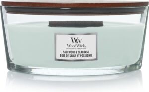WoodWick Geurkaars Ellipse Sagewood & Seagrass