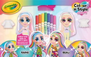 Crayola Colour & Style Rainbow Twins - 2 deluxe poppen - Versier en kleed aan! - Afbeelding 3