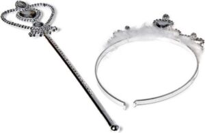 Inca Corona Y Varita Plateada Set 2 Pcs