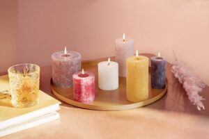 Bolsius Stompkaars Misty Pink Ø68 mm - Hoogte 19 cm - Roze/Grijs - 85 branduren - Afbeelding 3