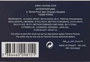 Herenparfum Rochas EDT L'Homme Rochas (100 ml) - Afbeelding 3