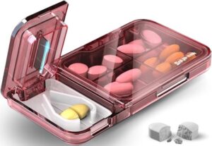 Pillensnijder | Pillenslijter en Pillenhouder van Snij&Slik â€“ Innovatief 2-in-1 Ontwerp en een Slimme Oplossing Door zijn Gebruiksgemak | Veiligheid | Duurzaam en Compact | Formaat van 11,9 x 6,3 x 1,8 cm | Roze - Afbeelding 10