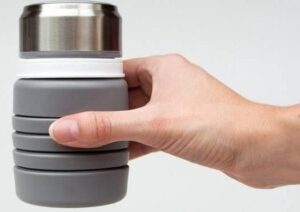 Suck Uk Drinkfles Opvouwbaar 400 Ml Staal/siliconen Grijs - Afbeelding 3