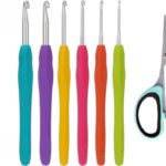 Maxenza Deluxe Haaknaaldenset met Softgrip en Schaar - Haaknaalden - Ergonomische Haaknaaldenset - 7 Delig