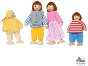 Maxenza Let's Play 4110 Houten XXL Poppenhuis - 3 Verdiepingen - Incl. 15 Handgemaakte Meubels & 4 Poppen - 3+ - Afbeelding 2