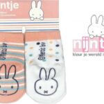 Nijntje Sokken - 12-18 Maanden - 2 Paar - Zalm Roze - Wit - Roze - MIffy - Nijntje
