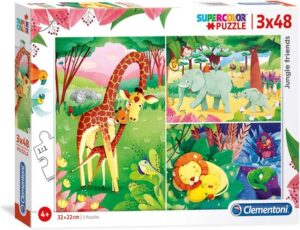 Clementoni Legpuzzel Jungle Friends 48 Stukjes 3 Stuks - Afbeelding 3