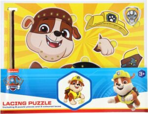 Paw Patrol Rijgveter Puzzel Inclusief 6 Puzzelstukjes en 3 Gekleurde Veters - 3+