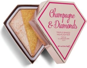 Makeup Revolution - I Heart Revolution Triple Baked Highlighter - Baked Brightener 10G Champagne & Diamonds - Afbeelding 2