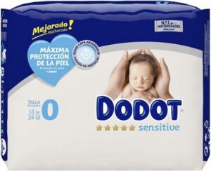 Wegwerpluiers Dodot Sensitive Maat 0 (24 uds)