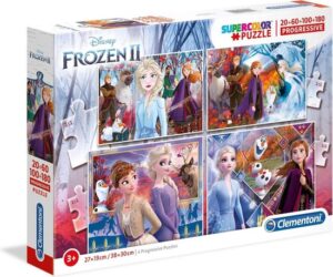 Clementoni Kinderpuzzels - Disney Frozen 2, Legpuzzel Set 20+60+100+180 Stukjes, 3-5 jaar - 21411