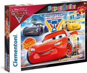 Clementoni Legpuzzel - Supercolor Puzzel Collectie - Disney Cars 3 - 104 stukjes, puzzel kinderen