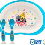 Woezel en Pip Kinderbestek Set met Hartvormig Bord - BPA-Vrij - Geschikt voor Jongens en Meisjes vanaf 6 Maanden