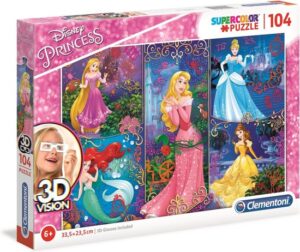 Clementoni Puzzel 3d-vision Disney Princess 104 Stukjes - Afbeelding 2