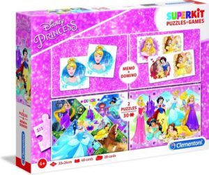 Clementoni - Super kit puzzel en spellen 4in1 - Disney Princess, puzzels kinderen
