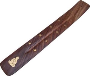 Wierookplankje - Wierookhouder plankje - Bruin met gouden messing - Assorti - Extra dik en stevig - Afbeelding 2