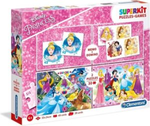 Clementoni - Super kit puzzel en spellen 4in1 - Disney Princess, puzzels kinderen - Afbeelding 3