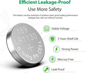 Maxenza lr1130 Batterij - ag10 batterijen - AG10 - LR1130 - lr1130 knoopcelbatterij - AG10 knoopcelbatterij Knoopcel Batterijen - Voordeelbundel - 50 Batterijen - Afbeelding 3