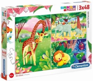 Clementoni Legpuzzel Jungle Friends 48 Stukjes 3 Stuks - Afbeelding 4
