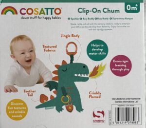 Cosatto - Clip On - Draak - Activity Toy - Pluche - Dragon - Afbeelding 4