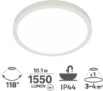 INSPIRE - LED inbouwspot dimbaar vlak MANOA - Ø 17,3cm - 1550LM - 3000K/4000K - IP44 - 10,1W - wit - Afbeelding 2