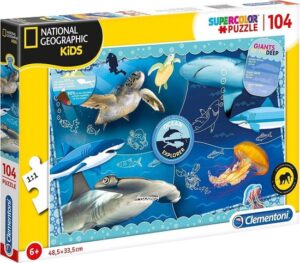 Clementoni Supercolor Puzzel - GIANTS OF THE DEEP - National Geographic Kids - 104 Stukjes