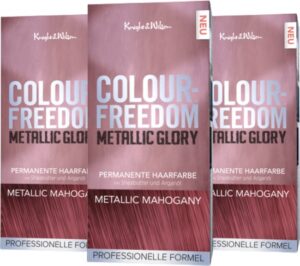 Knight & Wilson Colour Freedom Permanente Haarverf - Metallic Mahonie - Voordeelbundel - 3 Stuks