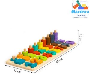 Maxenza PH05R005 Educatieve Houten Tablet Voor Kinderen Vanaf 3 jaar - Leer Tellen, Denken En Vormen Eigen Maken - Afbeelding 12