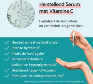 Remescar Vitamine C Serum met Hyaluronzuur - Herstellende en hydraterende serum, Gezichtsverzorging collageen serum voor een stralende huid, met Microbiome Technologie, 30 ml - Afbeelding 3