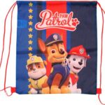 Paw Patrol Chase gymtas/rugzak/rugtas voor kinderen - blauw/rood - polyester - 40 x 35 cm