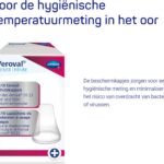 Veroval 2-in-1 infrarood koortsthermometer: voor het eenvoudig en snel meten van koorts in het oor of voorhoofd, ideaal voor gezinnen met kinderen, met 10 beschermkapjes