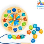 Maxenza PH051006 Glow In The Dark Educatieve 3-in-1 Houten Klok Voor Kinderen Vanaf 3 Jaar