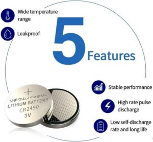 Maxenza CR2450 Lithium Batterijen - 50 Stuks - Knoopcel Batterijen - 3 Volt - Afbeelding 3