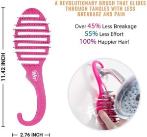 Wet Brush - original detangler - haarborstel voor in de douche - ophanghaak - Glitter Paars - Afbeelding 3