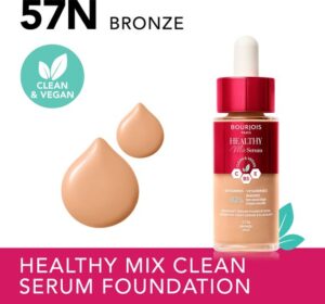 Bourjois Healthy Mix - 57N - Bronze, Serum Foundation, laat de huid onmiddellijk stralen, hydrateert tot 24 uur lang, vegan formule, dauwachtige finish, houdt de hele dag lang, 30 ml - Afbeelding 7