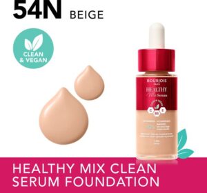 Bourjois Healthy Mix - 54N - Beige, Serum Foundation, laat de huid onmiddellijk stralen, hydrateert tot 24 uur lang, vegan formule, dauwachtige finish, houdt de hele dag lang, 30 ml - Afbeelding 2