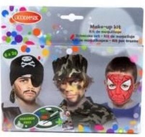 Schmink Jongens - Carnaval make-up kit - Schmink set 6 x 2 gram inclusief schminkinstructies - Afbeelding 3