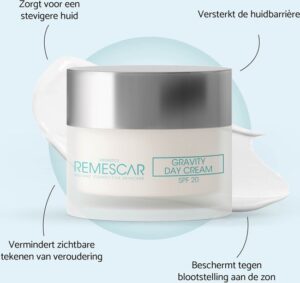 Remescar Gravity Dagcrème SPF 20 - Gezichtsverzorging met Collageen en Elastine, Dagcreme voor vrouwen en mannen, hydraterende Gezichtscreme en Moisturizer om je huid te verstevigen, Anti Rimpel Crème met Microbiome Technologie, 50 ml - Afbeelding 3
