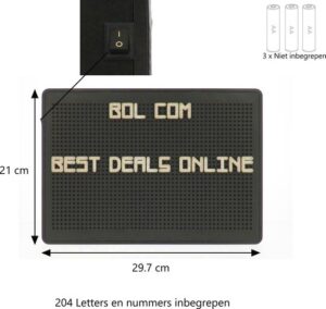 LED Letter Pegboard met 204 Letters en Nummers – 29.7x21x4cm | Woorden maken op Oplichtend Bord | Woonaccessoires | Gaatjes bord | Tekstbord