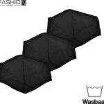 Fashion Mask Mondkappen Wasbaar - 3 Pack - Zwart