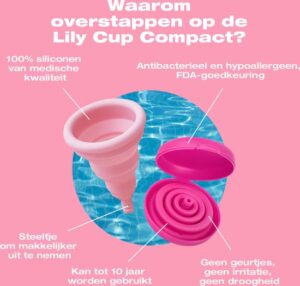 Intimina - Lily Compact Cup maat A - kleine menstruatiecup met plat opvouwbaar compact design - Afbeelding 3