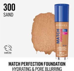 Rimmel London Match Perfection SPF20 Foundation - 300 Sand - Afbeelding 3