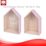 N&N Wonen Wand Decoratie Huisvorm - Set Van 2 - Roze