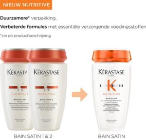 Kérastase Nutritive Bain Satin Shampoo voor droog haar - Normale shampoo vrouwen - Voor Alle haartypes - 250ml - Afbeelding 2