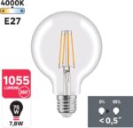 LEXMAN - LED Globe lamp met gloeidraad - Ø95 mm - E27 - 1055 Lm - 7.8W equivalent aan 75W - 4000K - neutraal wit - Afbeelding 3