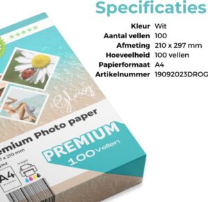 100 Vellen - Mega Pack Maxenza Glossy Fotopapier A4 210g/m² - Wit - FSC Gekeurd - Duurzaam & Hoogwaardig voor Perfecte Afdrukken - Afbeelding 2