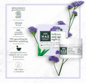 N.A.E. Belezza Anti-age Nachtcrème Vegan 50ml - Afbeelding 4