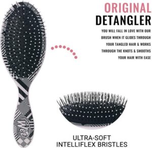 Wet Brush - Original Haarborstel ontklitter  - Diagonale ruiten IntelliFlex - Zwart/Wit - Afbeelding 4